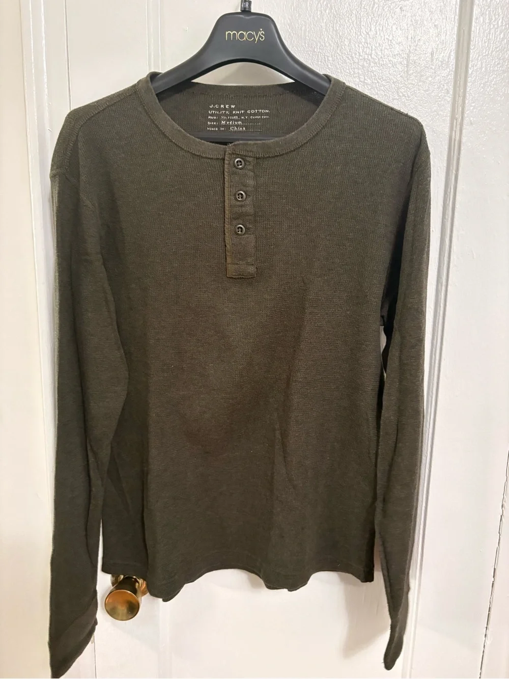 J. Crew Men’s LOT of 2 Lightweight Waffle Henley’s Medium